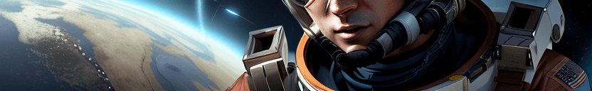AI generated: An adventurous human character wearing an advanced space exploration suit, exploring uncharted plane...