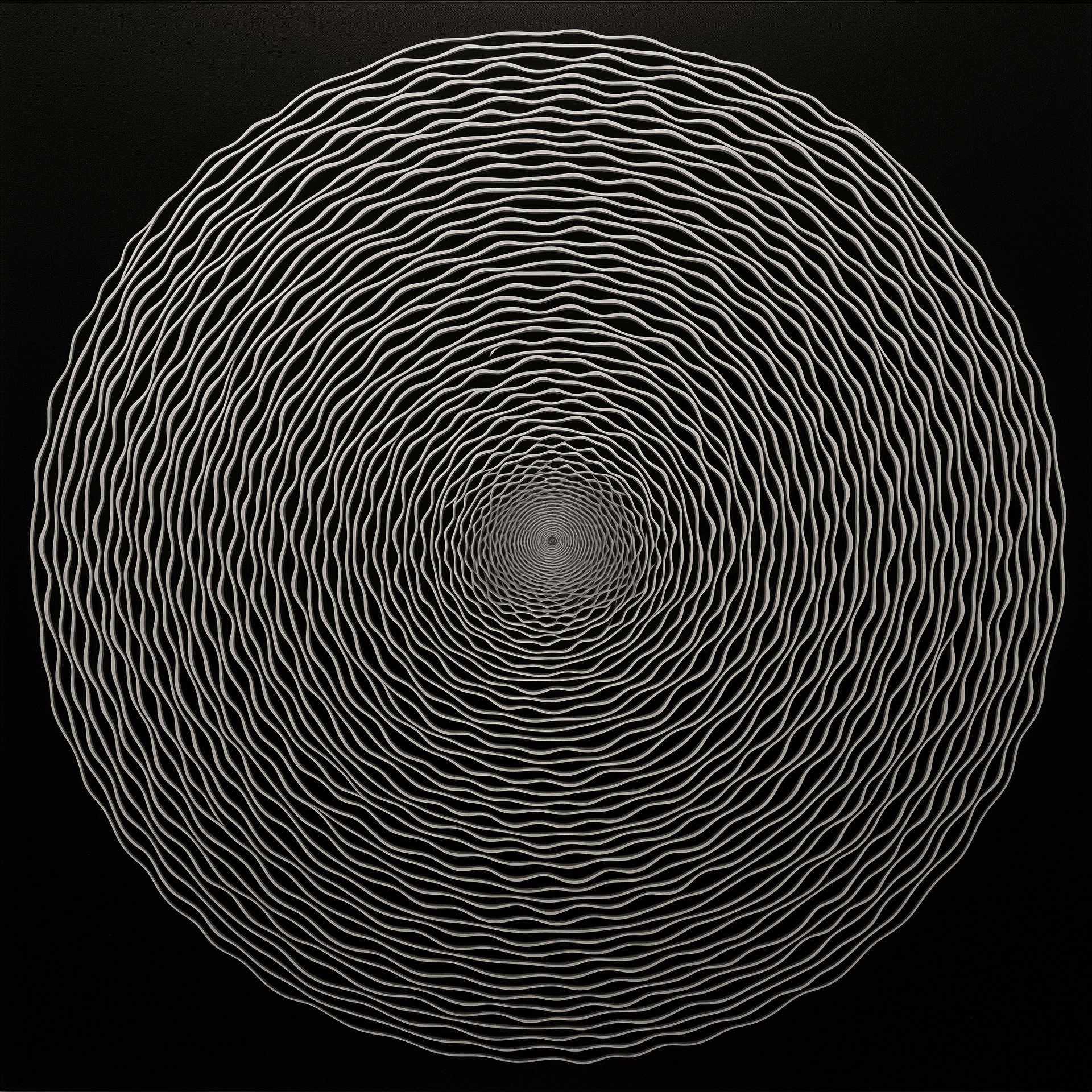AI generated: A monochromatic pattern of concentric circles, each representing different levels in an abstract rep...