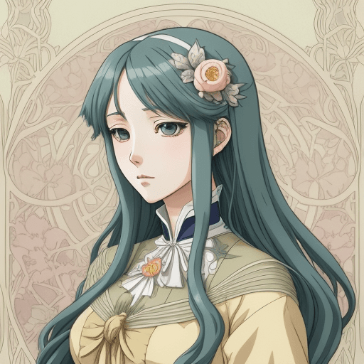 AI generated: anime portrait wallpaper, in the style of art nouveau-inspired illustrations, detailed perfection --...