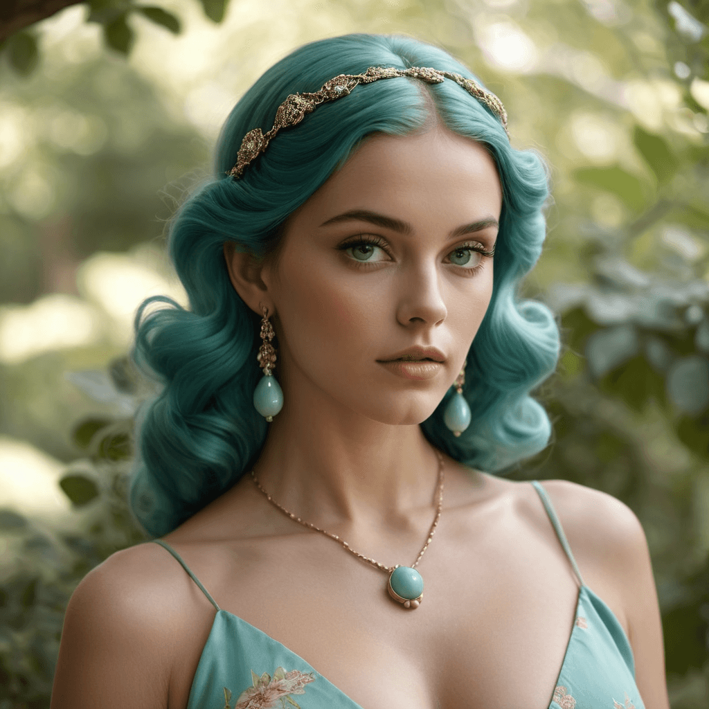AI generated: Erotic art, aqua, blush, aqua eyes, aqua hair, hair bobbles, hair ornament, hair rings, long hair, l...