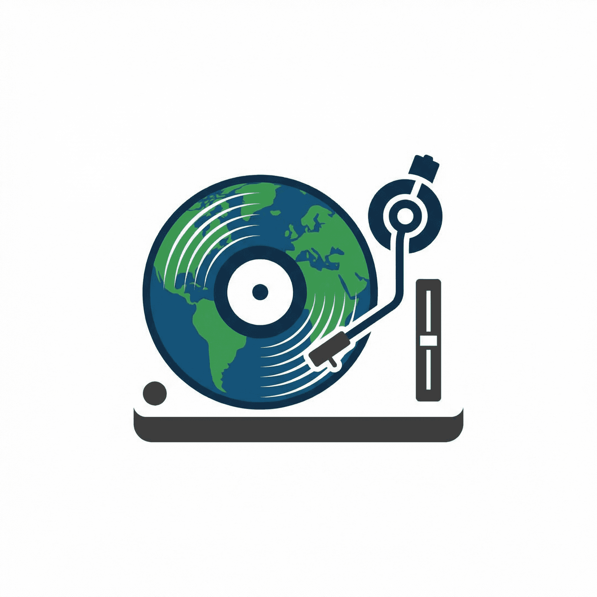 AI generated: A dj turntable playing a vinule record, looking like the world