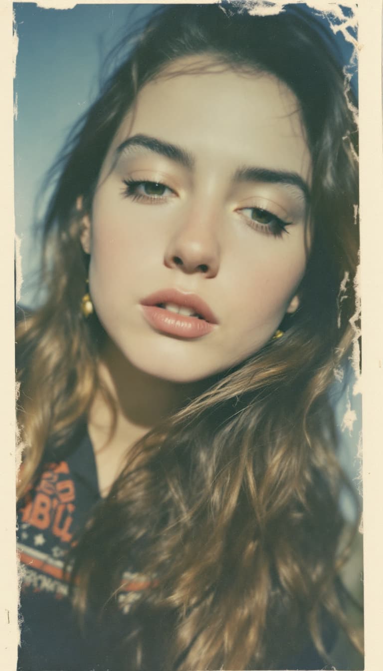 AI generated: girl, old polaroid photo