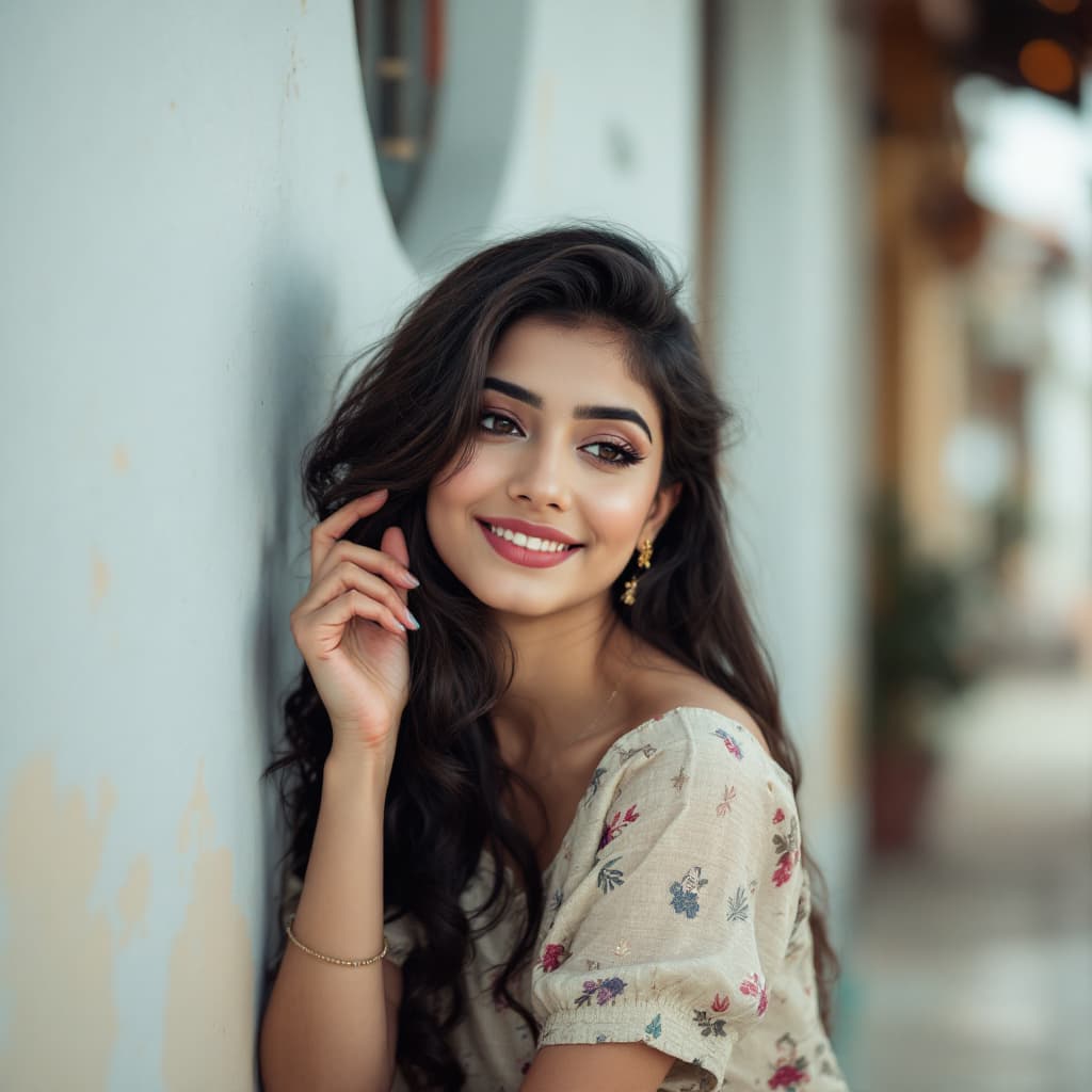 AI generated: indian modern girl photography