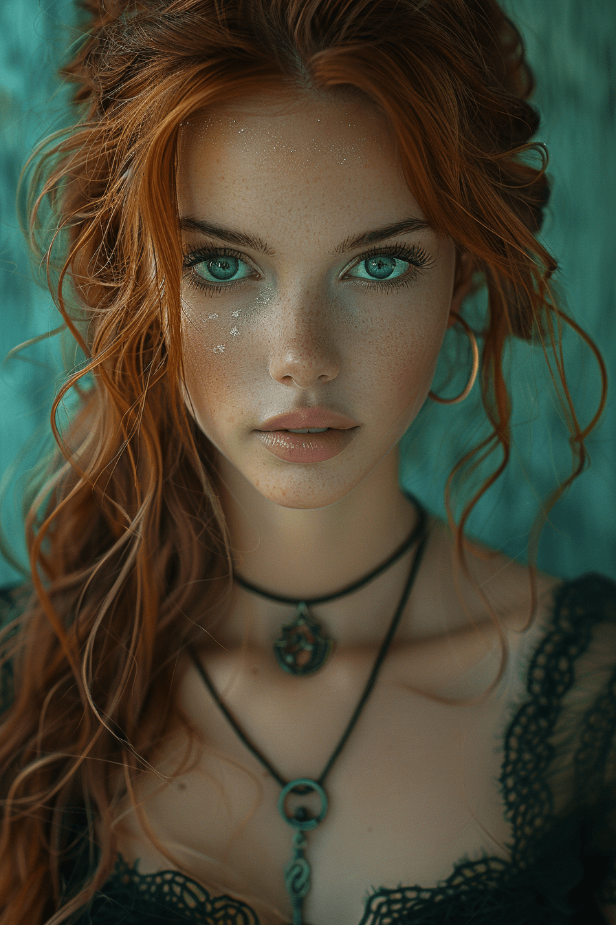 AI generated: A beautiful Celtic goddess, in the style of luis royo, in the style of Victoria Frances, bright colo...
