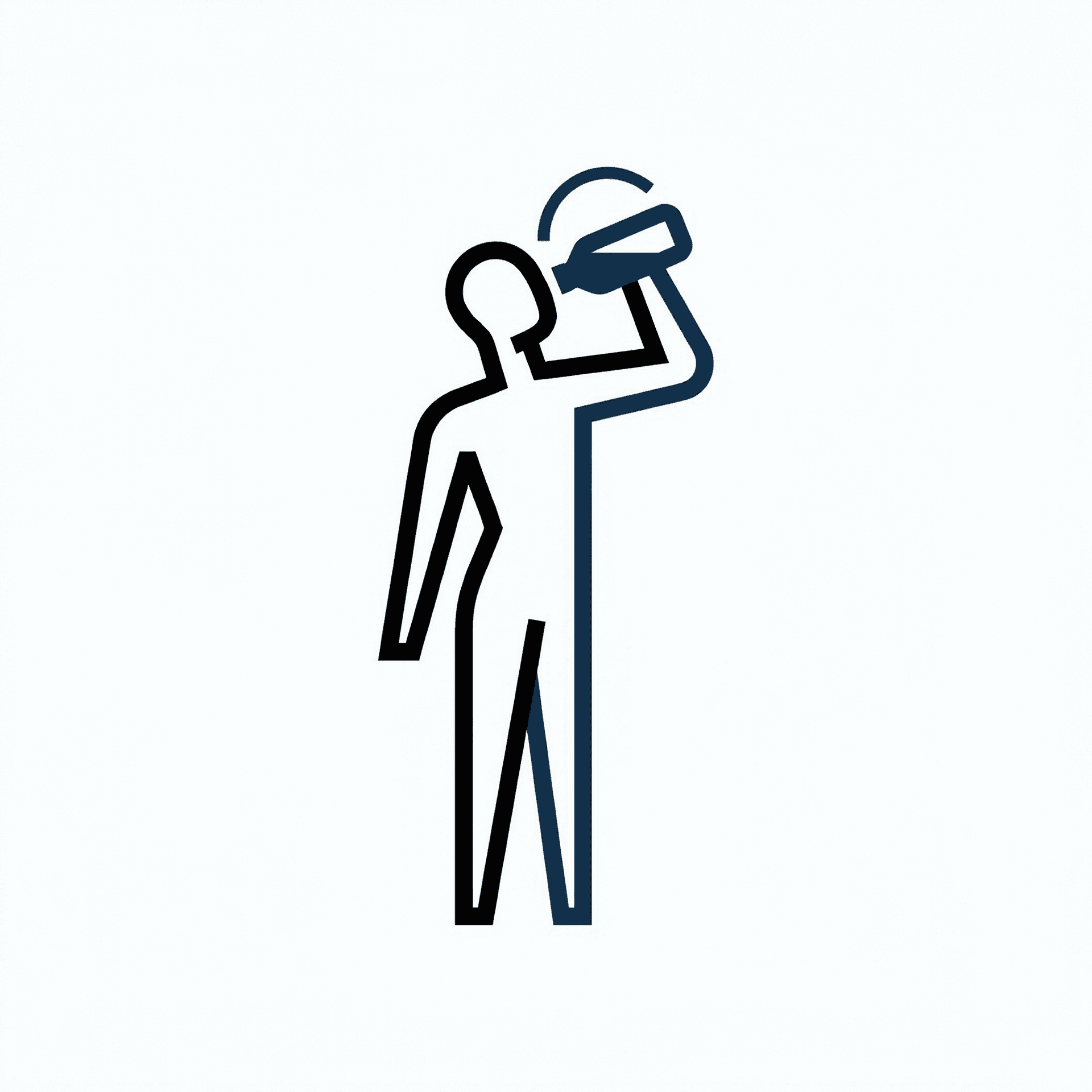 AI generated: A bing tall man drink a water 
