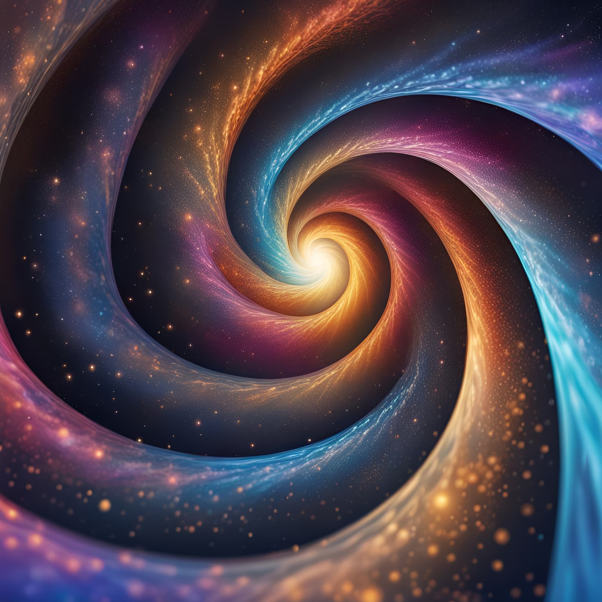 AI generated: spiral multiverse, continuous spiral pattern, space, stars, intricate, highly detailed, 8k, radiant