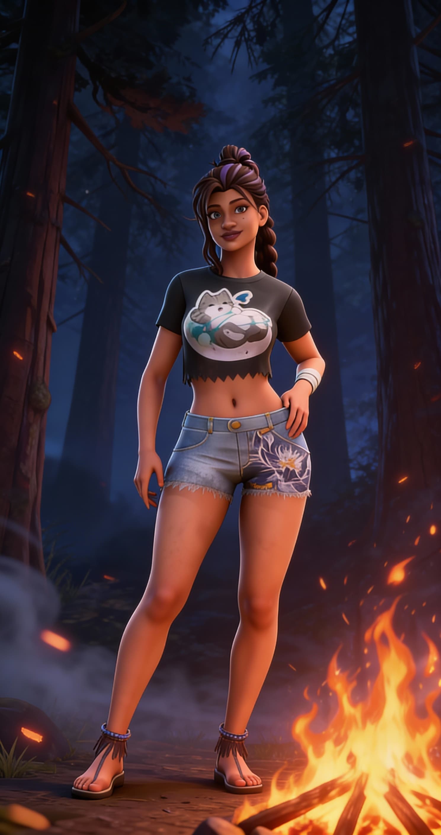 AI generated: generate a thalita lyra wallpaper from dbd for pc background (1920x1080), without a white or black f...