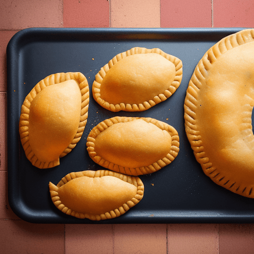 AI generated: Colombian empanadas spotlight: authentic flavors, cultural delight, mouthwatering visuals. Hand-craf...
