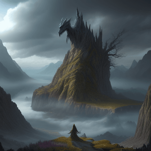 AI generated: Generate a photo-realistic, high-fantasy landscape with breathtaking vistas and mythical creatures.