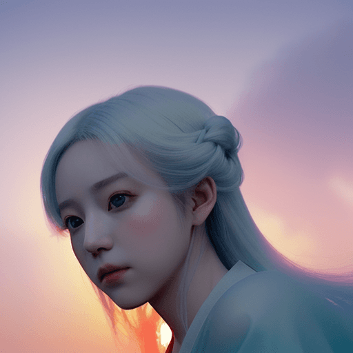 AI generated: dramatic light, pale sunrise, cinematic lighting,  low angle, pastel palette,  真紅の天竺牡丹娘, 宇宙MMORPG