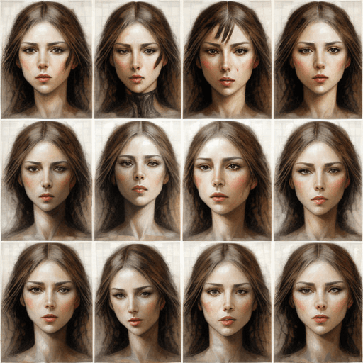 AI generated: a collage of women's faces in mosaic, in the style of andrew atroshenko, peter gric --ar 73:109 --st...