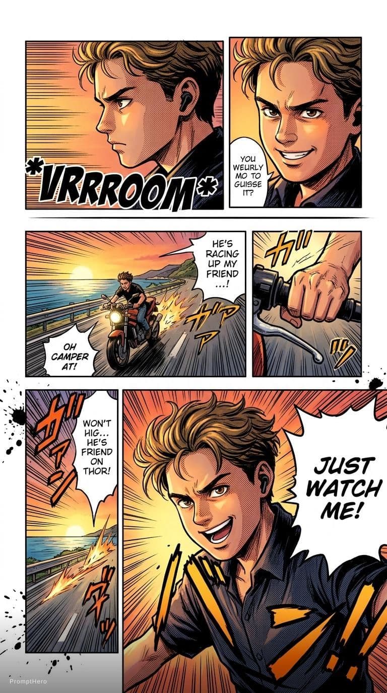 AI generated: Create a full-page colored manga illustration based on the person in the reference photo. Use authen...