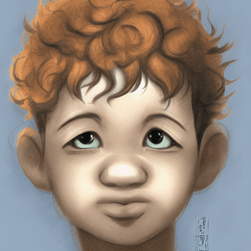 AI generated: face portrait of a (anger, madness:1. 3) asian little boy, curly hair, smooth soft skin, anime mad e...
