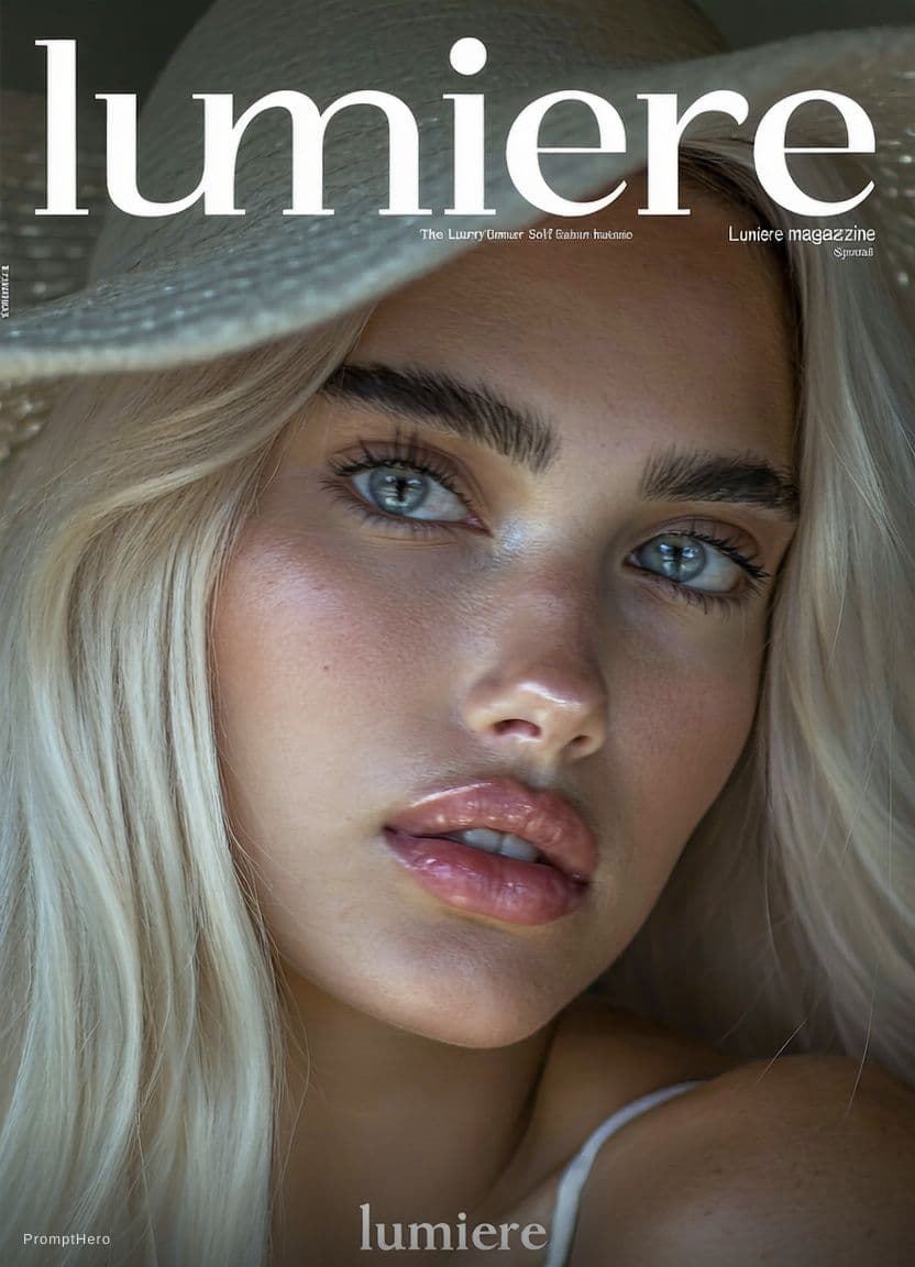 AI generated: A luxury high-fashion magazine cover. Magazine name at the very top in massive elegant serif font re...