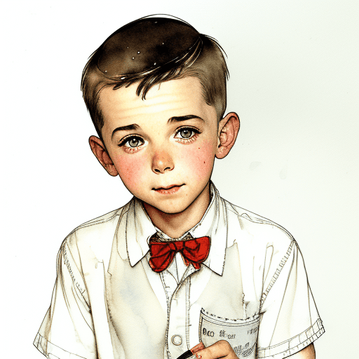 AI generated: pencil, pen and ink, water color sketch  of a boy by Norman Rockwell