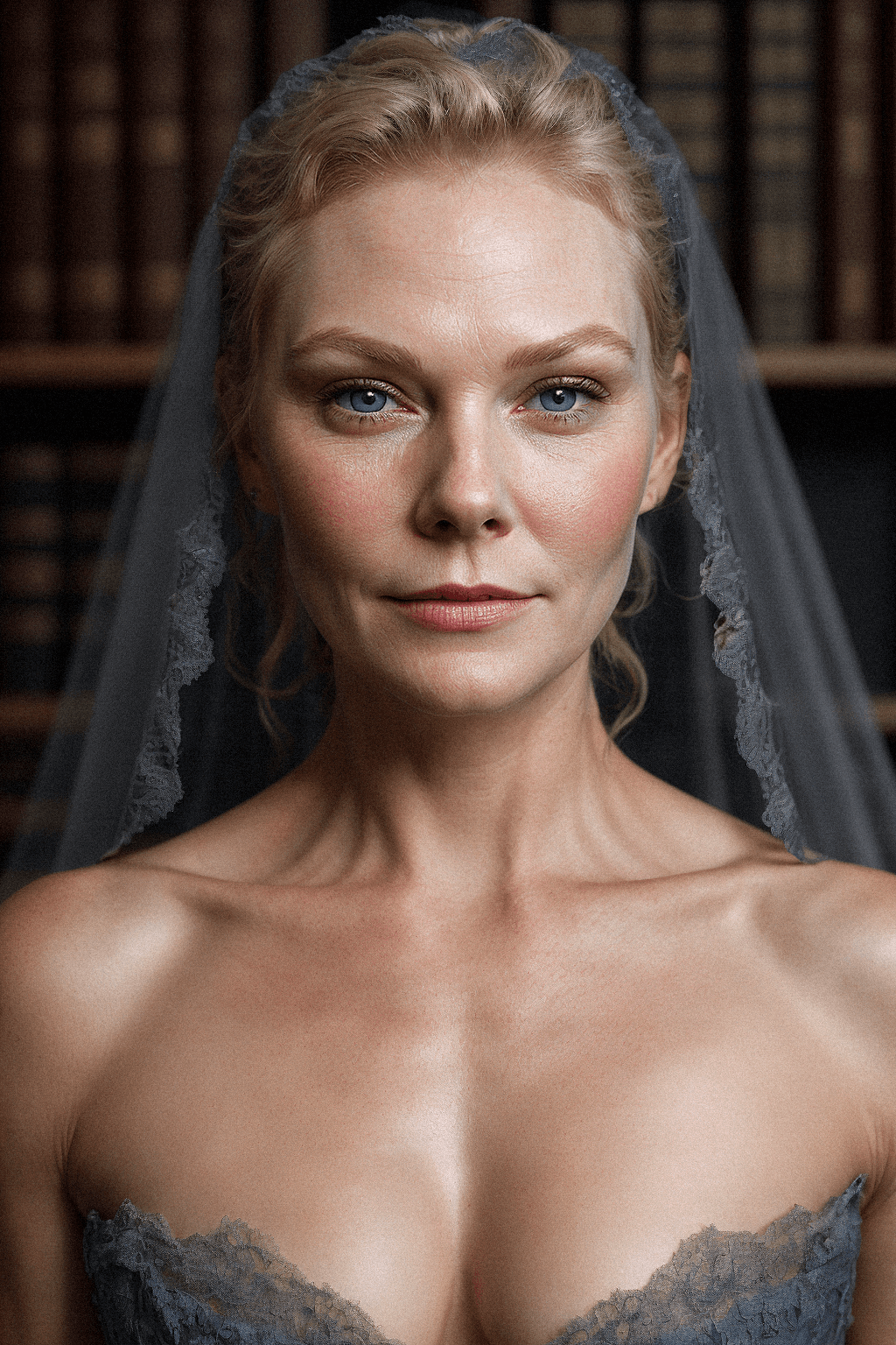 AI generated: midnight, low light, backlight, rim lighting, dramatic light, foggy night, deep neckline, cleavage, ...