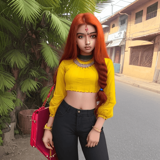 AI generated: beautiful cute young attractive indian teenage girl, village girl, 16 years old, cute,  Instagram mo...