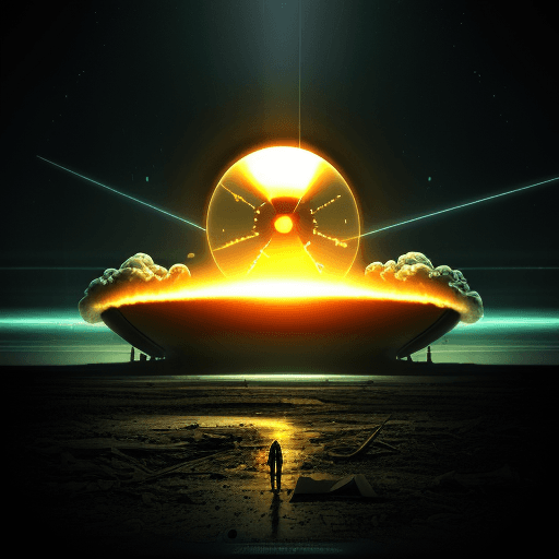 AI generated: closer nuclear and time, destroyed the environment, the new sifi-future opposite