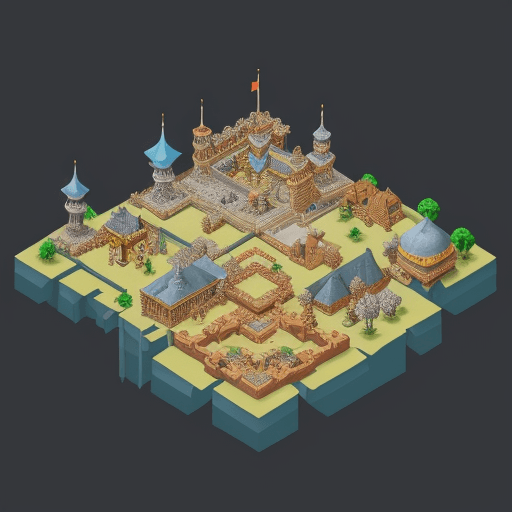 AI generated: an isometric picture of a kingdom