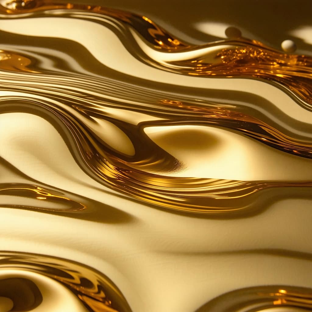 AI generated: SMOOVE GOLD LIQUID, GLOSSY, OBERFLÄCHE, LIGHT REFLECTION,
DOWN VIEW, PATTERN