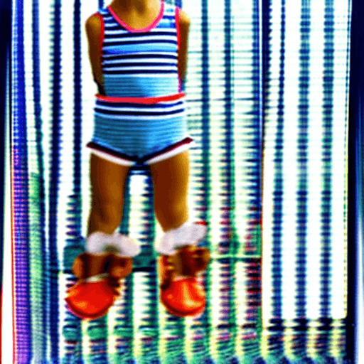 AI generated: 
High resolution photography, 1980's, 10-year-old girl, honey blonde, blue eyes, pink and white vert...