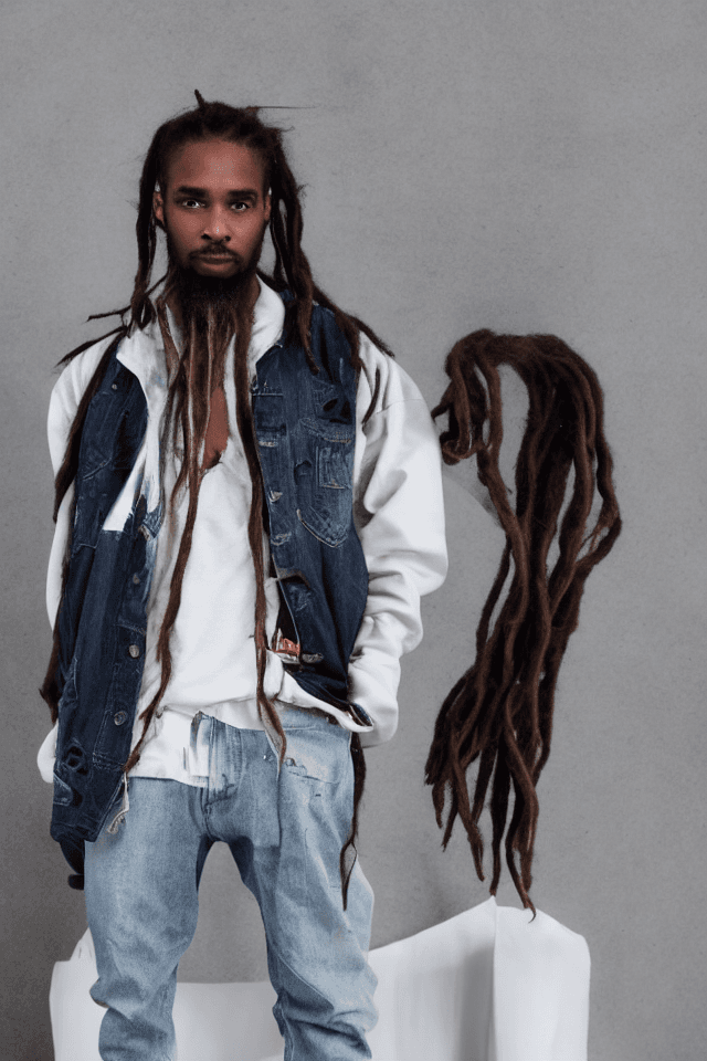 AI generated: black man, dread lock, young, star wars,masterpiece, best quality, ((pure white background)), standi...