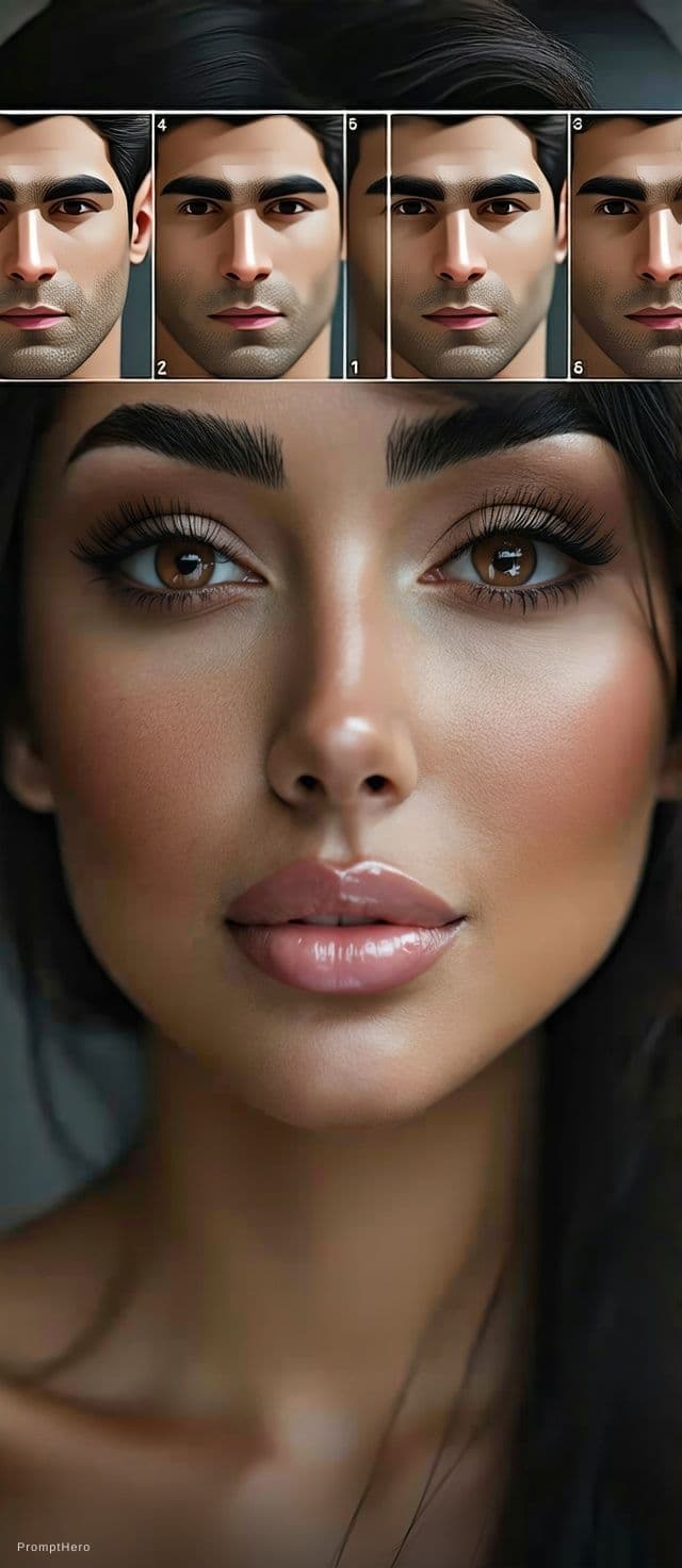 AI generated: Remove unwanted face covering hair and give more accurate clarityand sharpness 