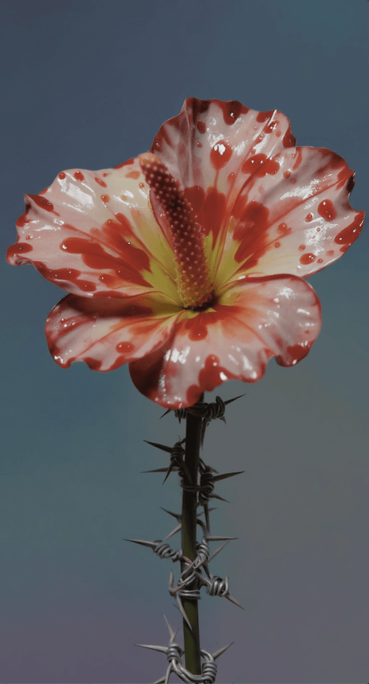 AI generated: The flower bleeds