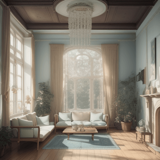 AI generated: High resolution photography interior design, dreamy sunken living room conversation pit, wooden floo...