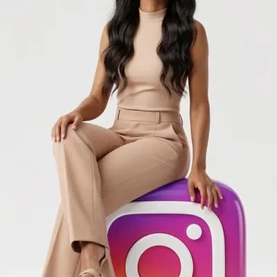 AI generated video: Crie um retrato hiper-realista em estilo 3D realista de uma mulher brasileira sentada sobre um grand...