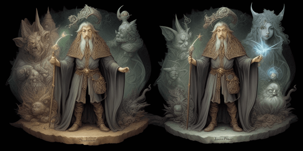 AI generated: A powerfull wizard in a fantasy world. Artist: {randomly selected} famous fantasy artists, in the st...