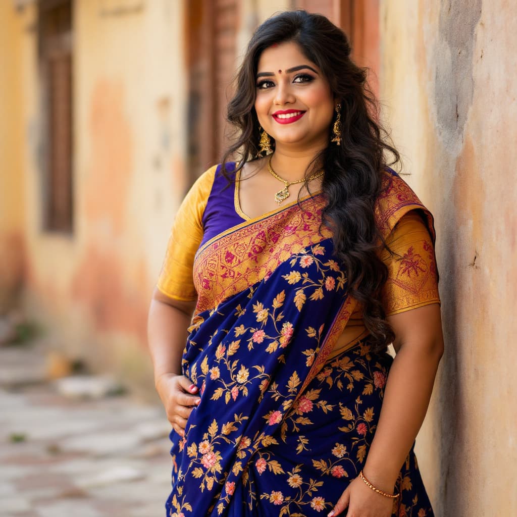 AI generated: South Indian. Chubby  Women. Wearing. Salwar 