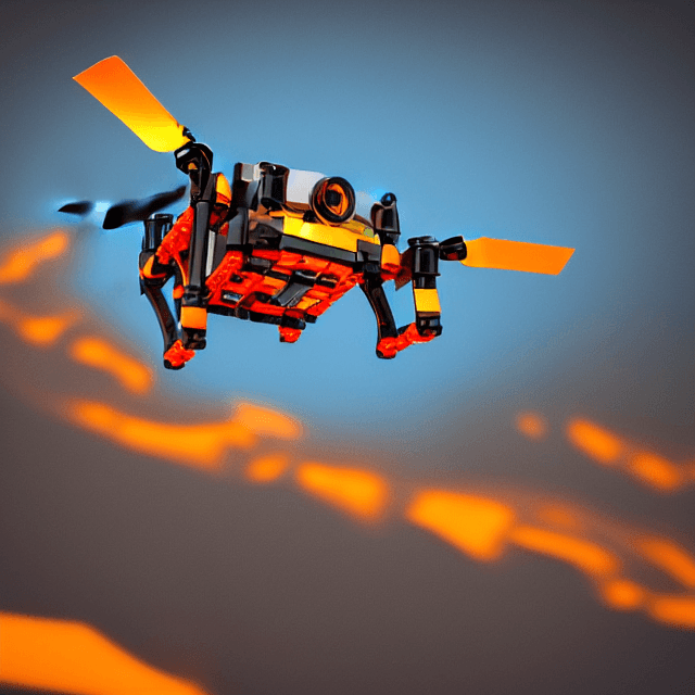 AI generated: High resolution photography, of cute dron, with mini lego parts,minimalistic ,micraft,desing,hyperre...
