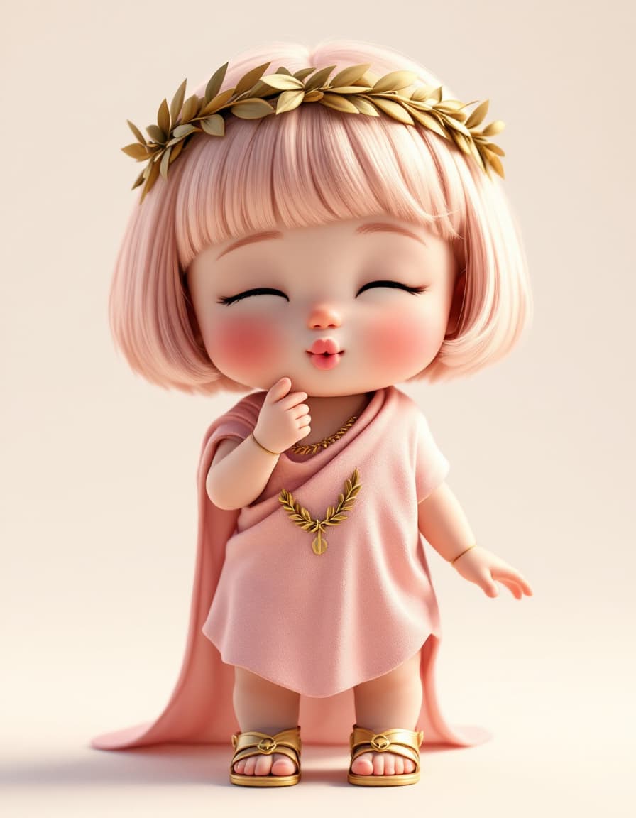 AI generated: whimsical Realistic of Pixar, Bryce 3D, front view, A Virgo baby girl of 12 Astrology, half year's o...