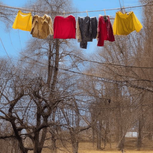 AI generated: people hang in clotheslines in the style of surrealism 
