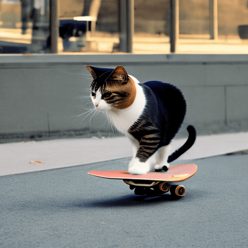 AI generated: A cat on skateboard