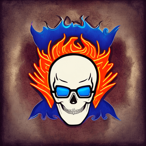 AI generated: logo rock&roll underunderground band ,  a Skull with Mohawk and sunglasses , symbol with amazing hig...