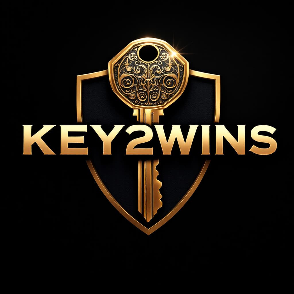 AI generated: "Design a luxurious and high-impact logo for a brand called 'KEY2WINS.' The logo should feature a go...