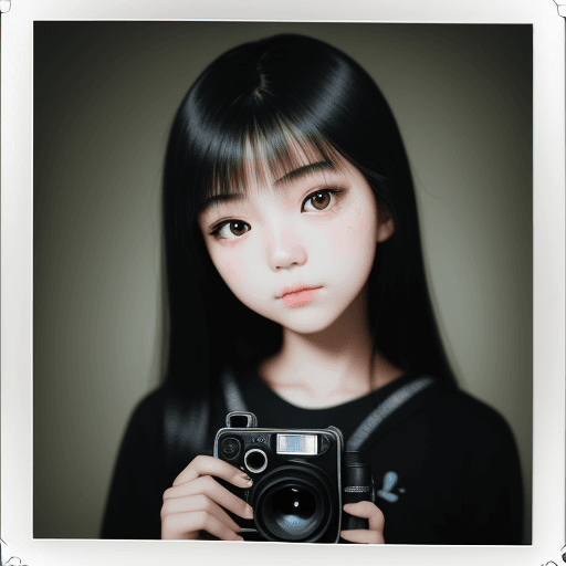 AI generated: taiwanese girl, 16-17 years old, black hair, high-quality photo portrait, shot on a Polaroid camera,...