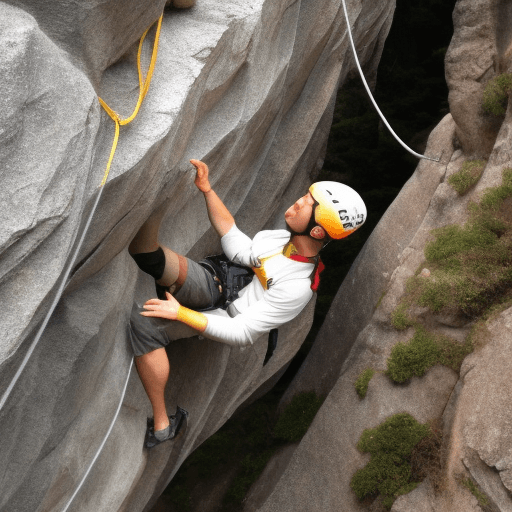 AI generated: a potato doing rock climbing wearing a hat