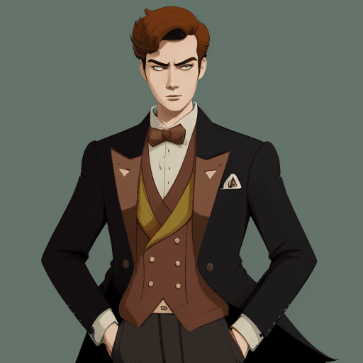 AI generated: olpntng style, pulp character, young rich man, adventurer