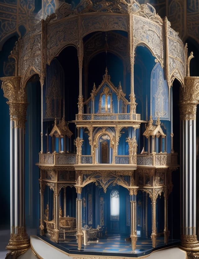 AI generated: A beautyful captivatingly exquisite dollhouse , insanely detailed , art deco style,studio lighting ,...