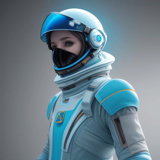 AI generated: Photo of a ultra realistic future space outfit, ESS als buchstaben sichtbar, farben dunkelgrün und d...