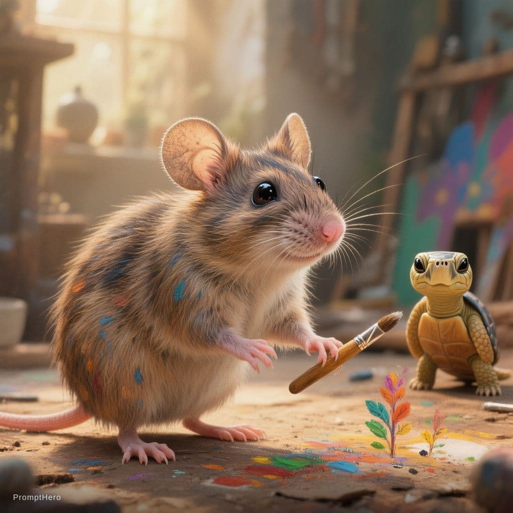 AI generated: A small mouse named Ravi always dreamed of becoming a great artist, but everyone laughed at him beca...