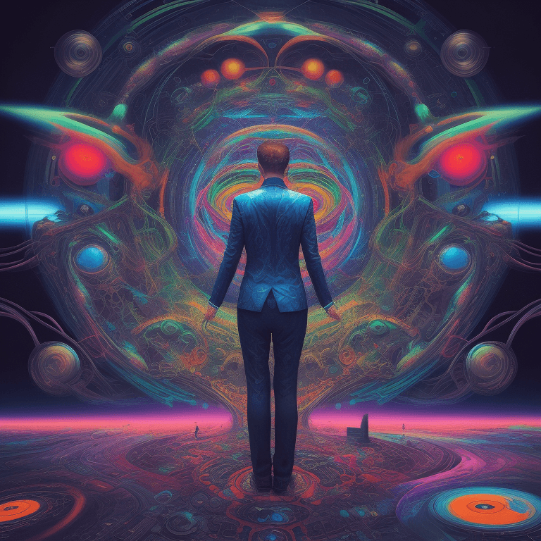 AI generated: music Album cover picture, surreal art, oil picture,  electronic music, Psy trance