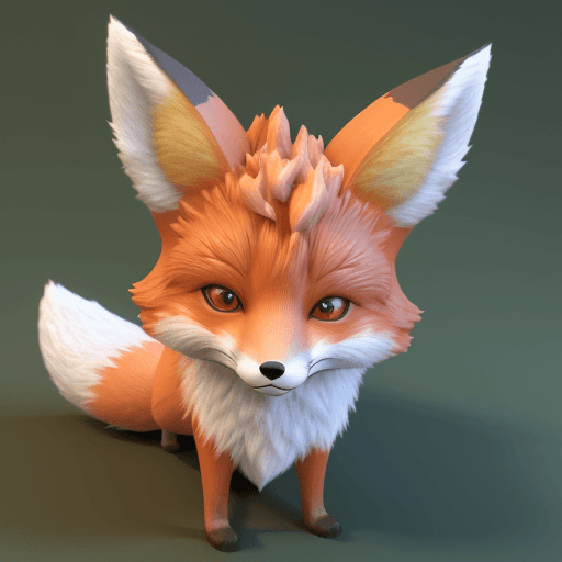 AI generated: cute fox 3d