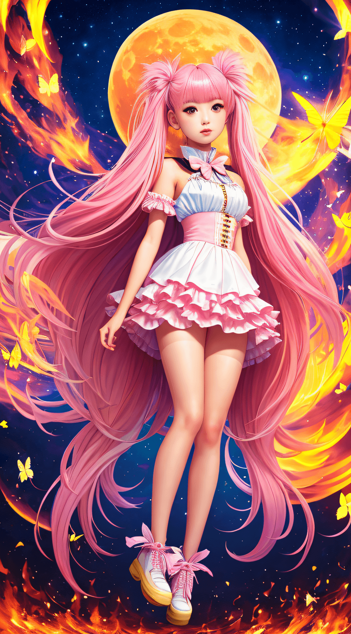 AI generated: girl,full body,(detailed face:1.2), pure background,masterpiece, fashion,tokyo,harajuku,, long hair,...