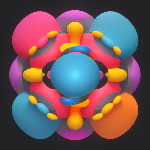 AI generated: 3D Design an abstract background inspired in software development, "Playful, Cute, Colorful, Animate...