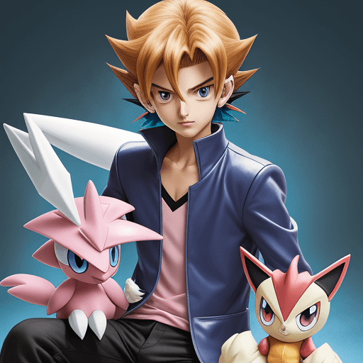 AI generated: Joey wheeler from yugioh with his own new pokemon.