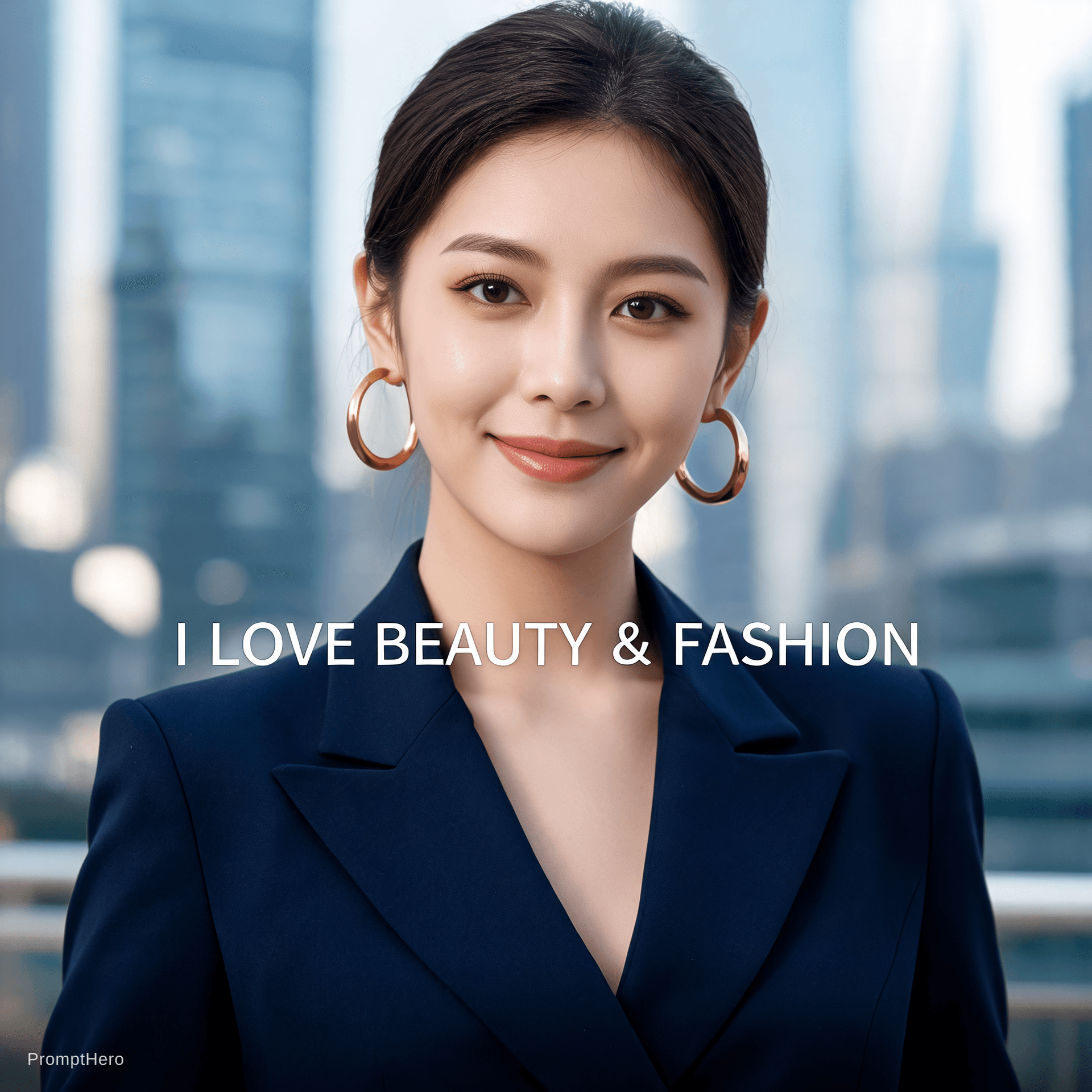 AI generated: A professional and stylish portrait headshot of a confident woman wearing a sharp tailored blazer an...